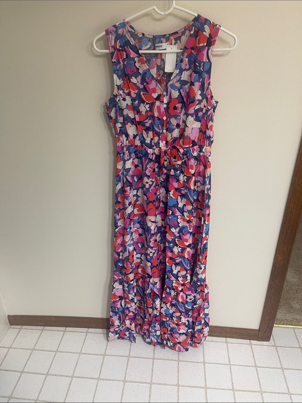 Sonoma Floral Maxi Dress in Blue, Pink, Red